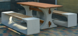 Betonový stůl s dřevěnou deskou BS I